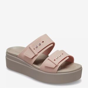 Crocs Brooklyn Low Wedge Sandal Light Pink - Women's